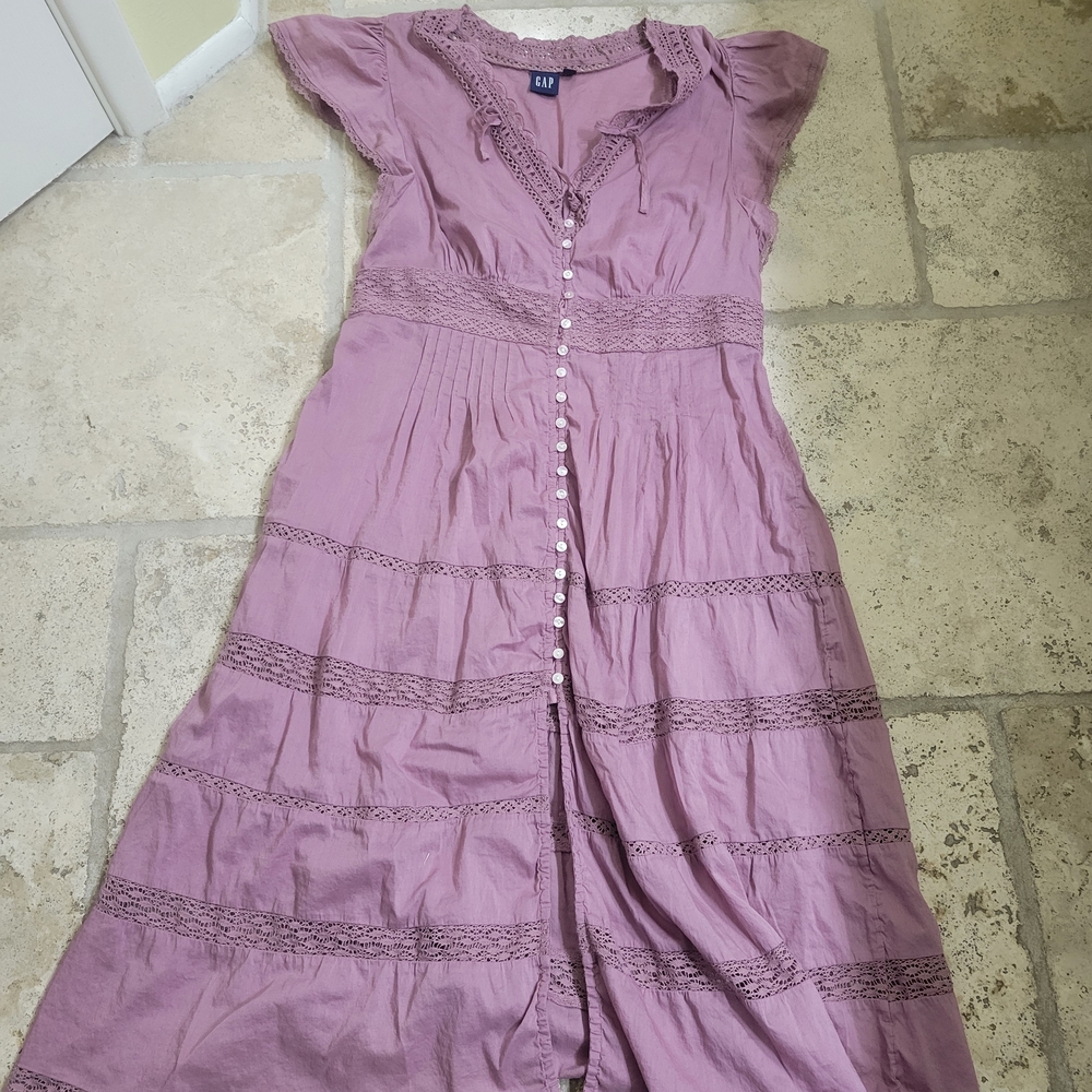 GAP Dusty Pink Lace-Trim Top - Picture 6 of 13